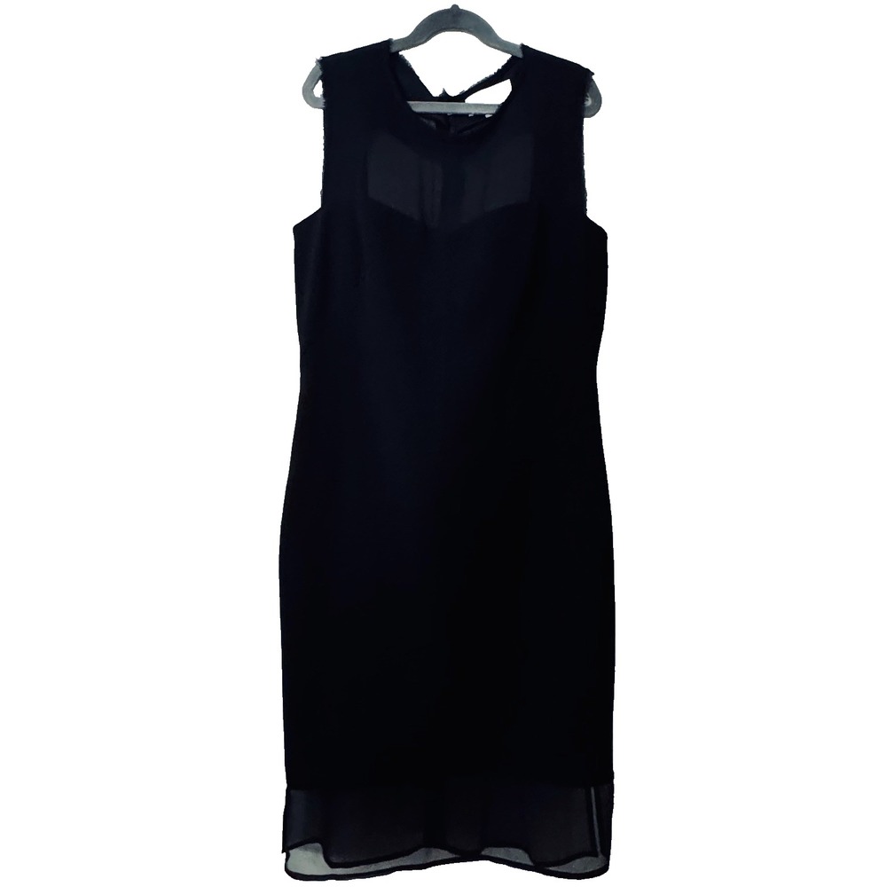 Jessica Simpson Black Sheer Illusion Mini Dress Size 2 Dark Feminine Cocktail